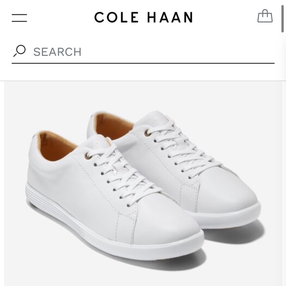 Cole Haan White Leather Sneakers Size 7.5 - Picture 2 of 8